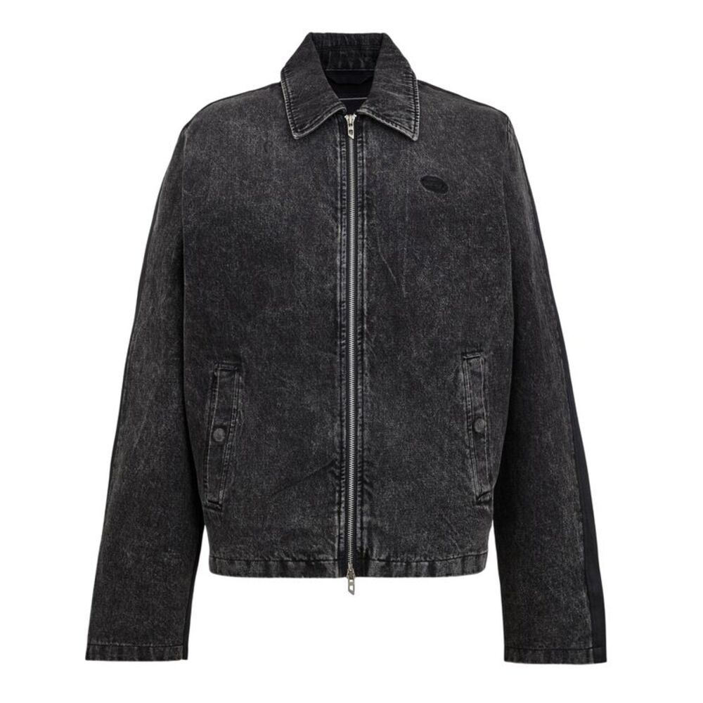 Diesel Mens Stone Wash Bomber Jacket / Black